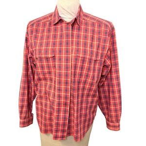 The Villager Vintage Plaid Button Down Long Sleeve Two Pocket Shirt Sz. 14